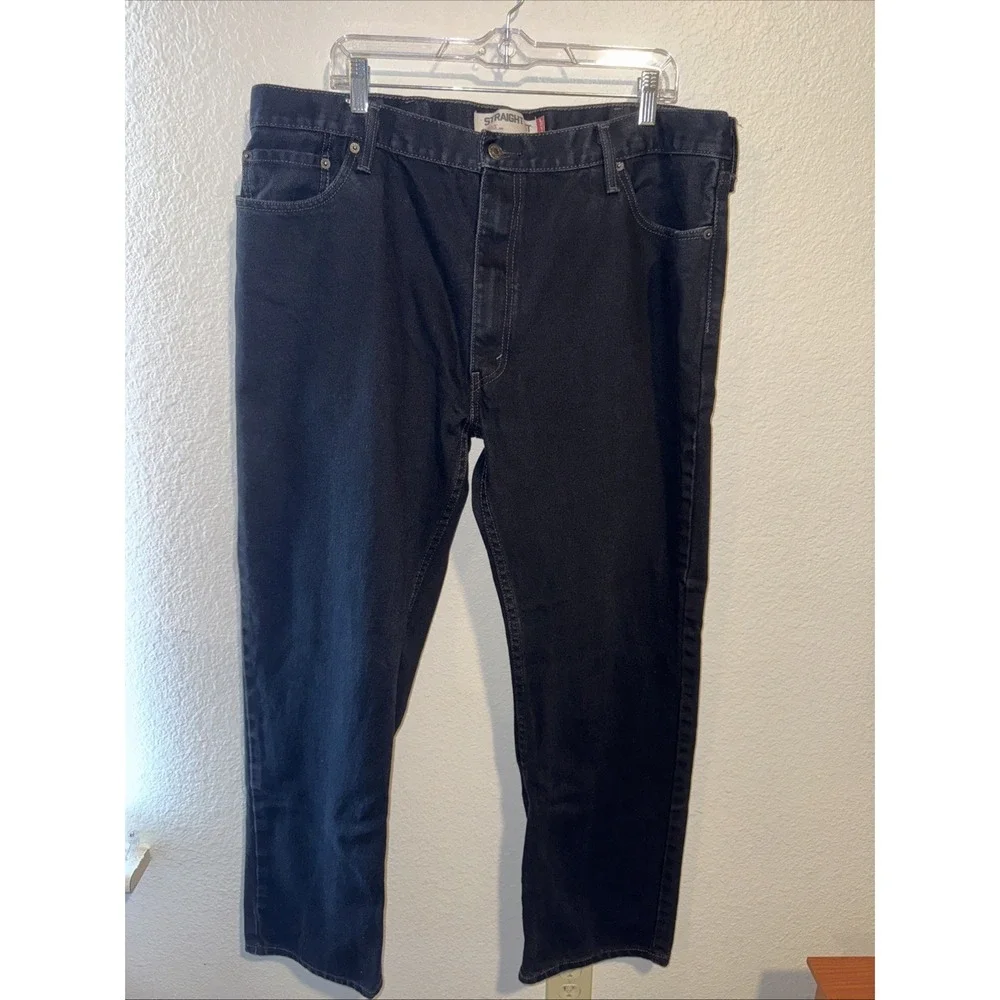 Levi's 505 Mens Black Jeans Size 42X32 Big&Tall Casual Work Wear